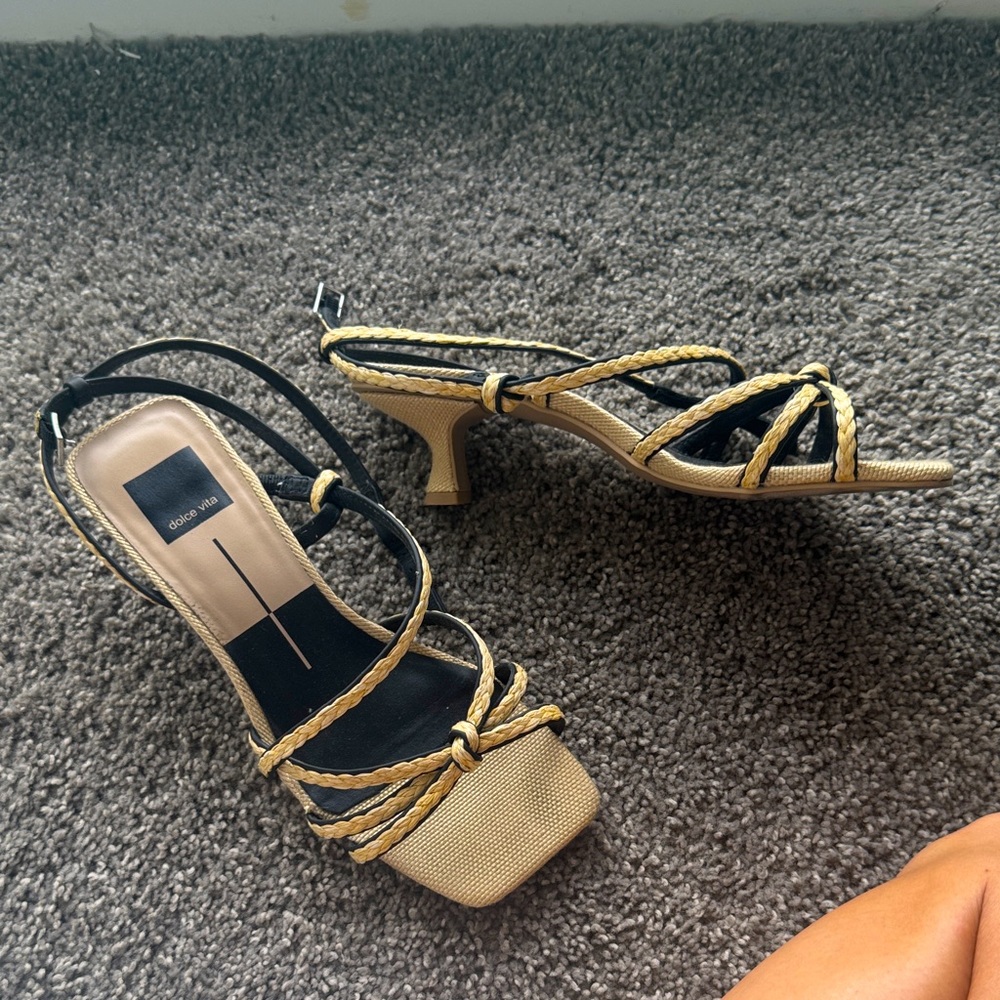 Dolce Vita raffia kitten heels